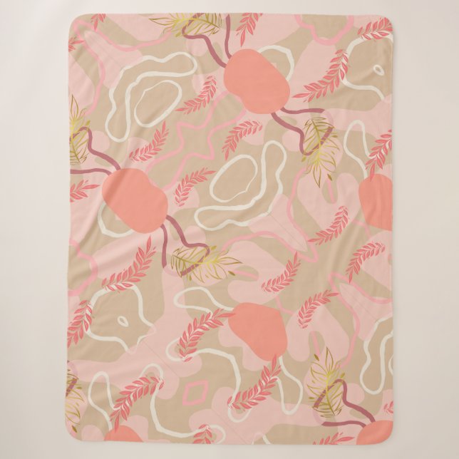 Couverture Sherpa Aesthetic Leaf Design (Devant)