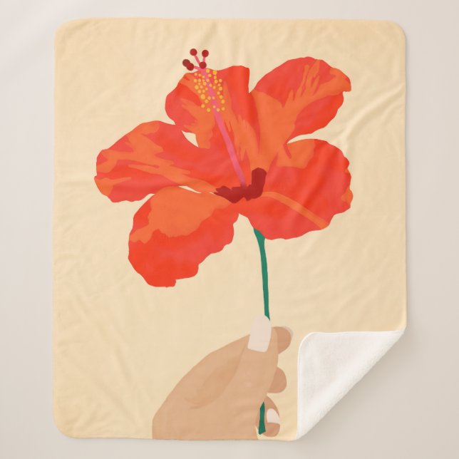 Couverture Sherpa Affection Hibiscus (Devant)