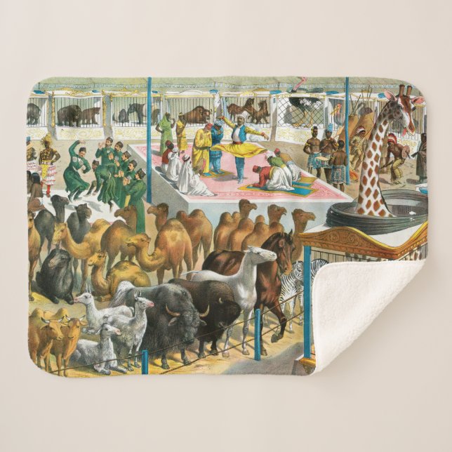 Couverture Sherpa Affiche De Cirque Des Personnes De Différentes Nat (Devant (Horizontal))