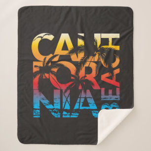 Couverture Sherpa Affiche de plage de la Californie