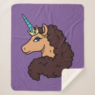 Couverture Sherpa Afro Unicorn   Divin