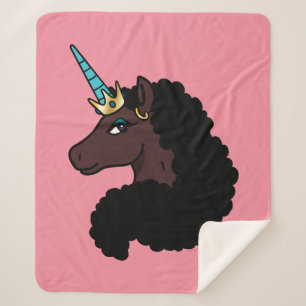 Couverture Sherpa Afro Unicorn   Magique
