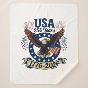 Couverture Sherpa Aigle Américain Patriotique 250 Ans 1776-2026