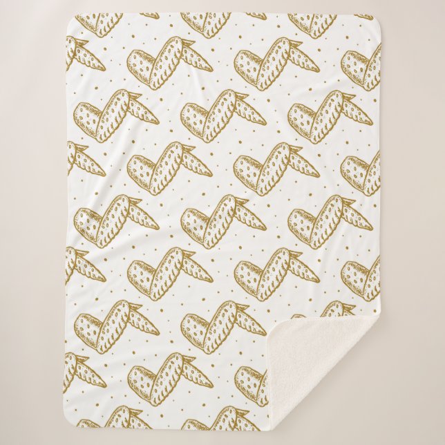 Couverture Sherpa Ailes de poulet sur Polka Dot Arrière - plan (Devant)
