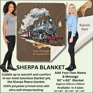 Couverture Sherpa Ajouter le nom Steam Train Moteur Imaginaire peint