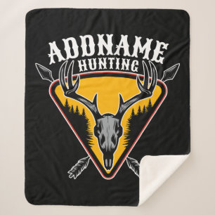 Couverture Sherpa AJOUTER NOM Hunter Elk Crâne Gros Antlers Chasse a