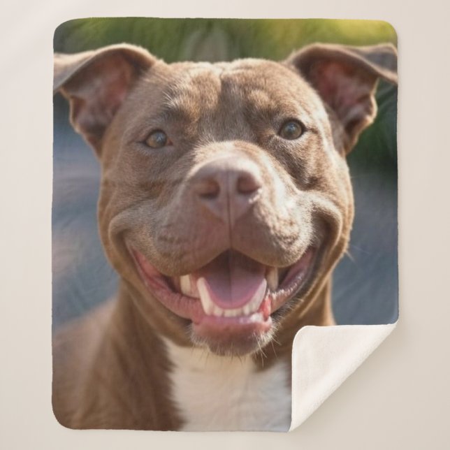 Couverture Sherpa Ajouter une Personnaliser photo Pit Bull (Devant)