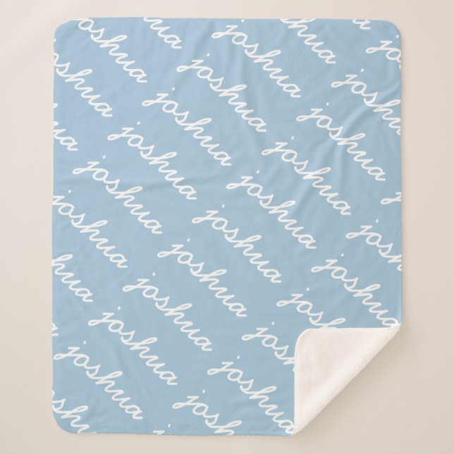 Couverture Sherpa Ajouter Votre Nom Bleu Cursif Nom Sherpa Blanket (Devant)