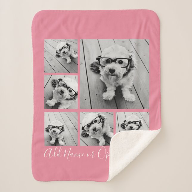 Couverture Sherpa Ajouter votre propre 6 photos Collage — PEUT modif (Devant)