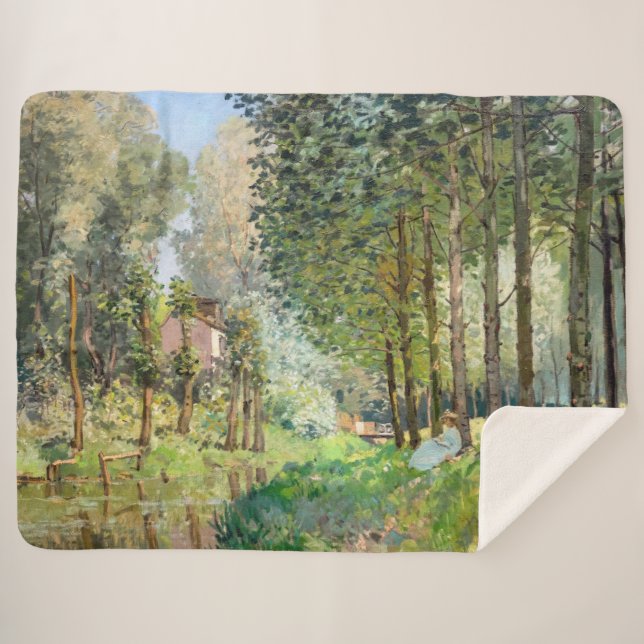 Couverture Sherpa Alfred Sisley - Reposez le long du ruisseau (Devant (Horizontal))
