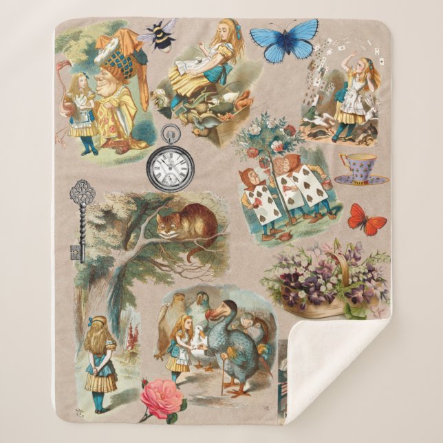 Couverture Sherpa Alice à Wonderland Cheshire Cat Characters (Devant)
