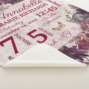 Couverture Sherpa Alice au pays des merveilles Floral Custom Babth S