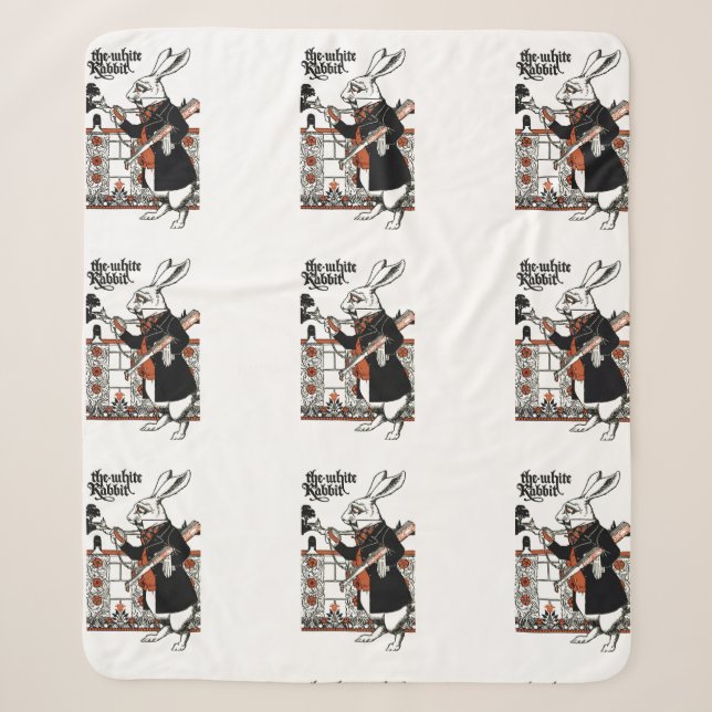 Couverture Sherpa Alice Lapin Blanc Classique Wonderland  (Devant)