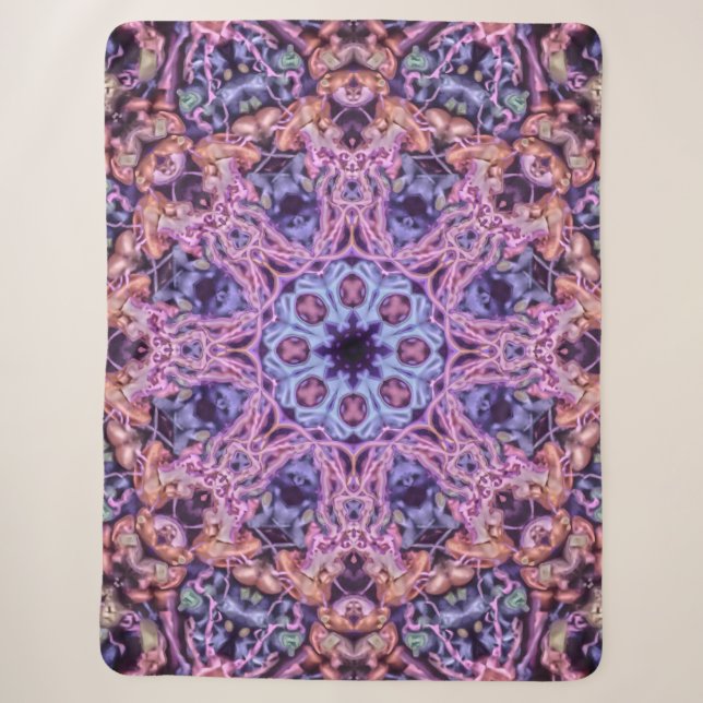 Couverture Sherpa Alien complexe pourpre Kaleidoscopic Mandala (Devant)