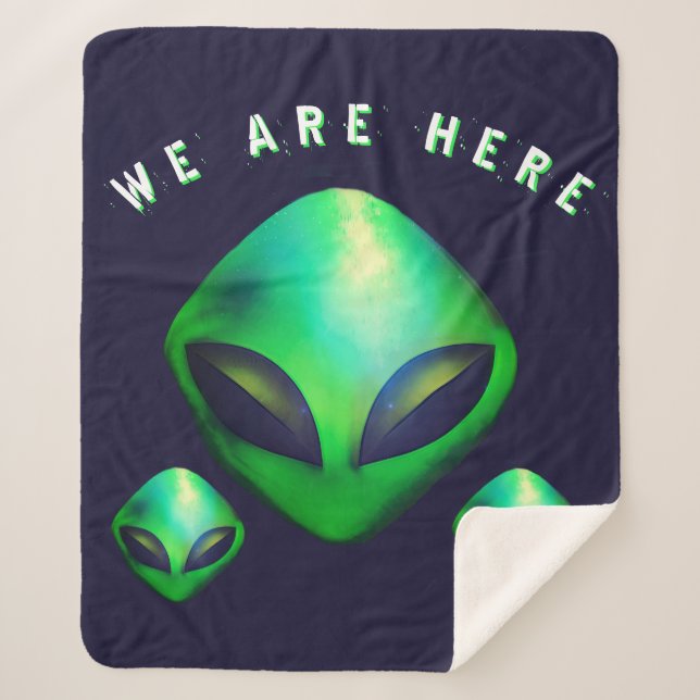 Couverture Sherpa Alien Heads "We Are Here"  (Devant)
