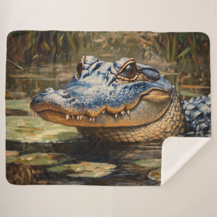 Couverture Sherpa Alligator dans les Everglades Wildlife Art