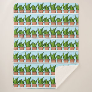 Couverture Sherpa Aloe Vera Plantes Ai Art
