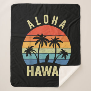 Couverture Sherpa Aloha Hawaii Hawaii Island Shirt Palm Beach Surf