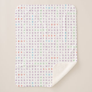 Couverture Sherpa Alphabet ABC garçons bébé Douces couleurs chaudes