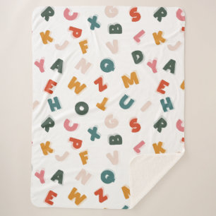 Couverture Sherpa alphabet de script rétro cool