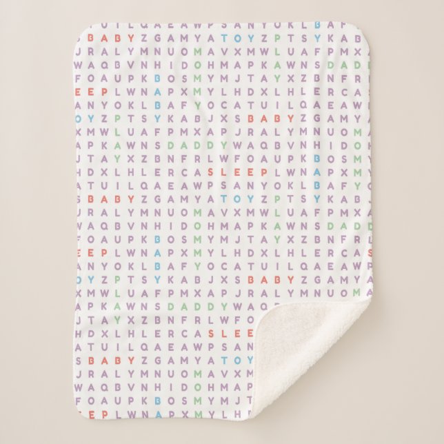 Couverture Sherpa Alphabet Douce Bébé ABCs Couleurs Chaudes Riches (Devant)