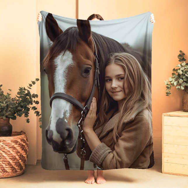 Couverture Sherpa Amant Cheval Personnalisé Sherpa Blanket Cadeau Éq (Créateur téléchargé)