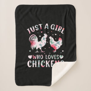 Couverture Sherpa Amateur de poulet   Fille qui aime les poulets