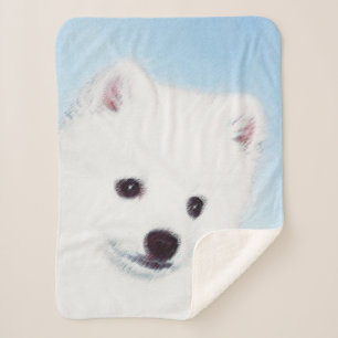 Couverture Sherpa American Eskimo Dog Painting - Original Dog Art