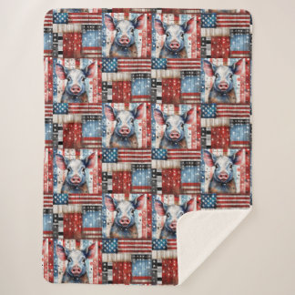 Couverture Sherpa American Pig Farm art populaire