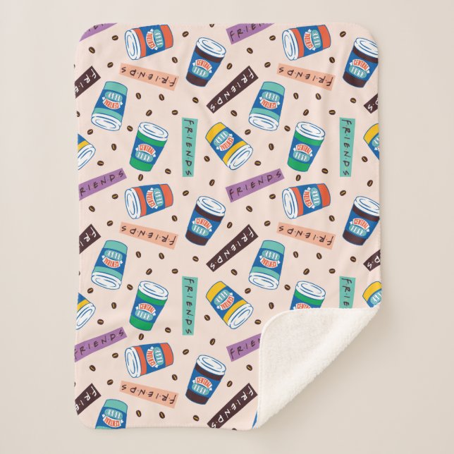 Couverture Sherpa AMIS™ | Central Perk Vibrant Motif café (Devant)