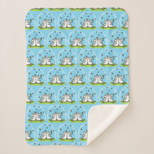 Couverture Sherpa Amis moutons mignons et papillons dessin animé 