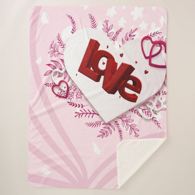Couverture Sherpa Amour 3D (Devant)