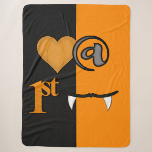 Couverture Sherpa Amour à la première bouchée Halloween