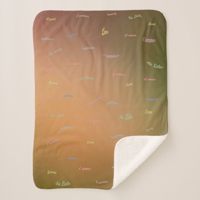 Couverture Sherpa Amour dans une autre langue brun (Devant)
