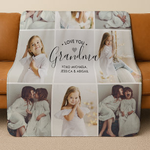 Couverture Sherpa Amour personnalisé écrit à la main Vous Grand-mère