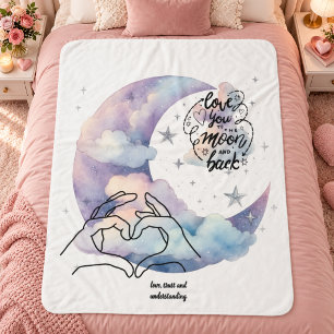 Couverture Sherpa Amour personnalisé Lune et Retour