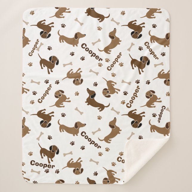 Couverture Sherpa Amour Pour Dachshund (Devant)