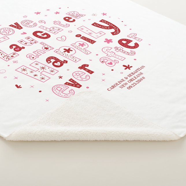 Couverture Sherpa Amour Rire Heureusement Jamais Personnalisé Mariag (3/4)
