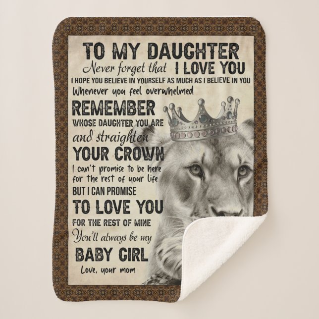 Couverture Sherpa Amoureux des filles| À ma fille Amour maman (Devant)