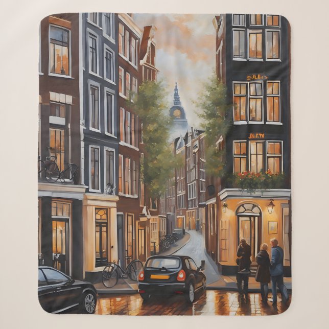 Couverture Sherpa Amsterdam peinture à l'huile (Devant)