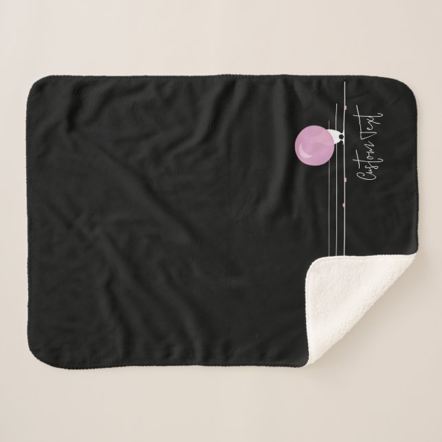 Couverture Sherpa Amusant Bubblegum Birds on a Wire Black (Devant (Horizontal))