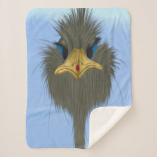 Couverture Sherpa Amusant Ostrich George Et Mignonne Ladybug