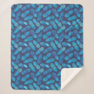 Couverture Sherpa Ananas Blue Tie Dye