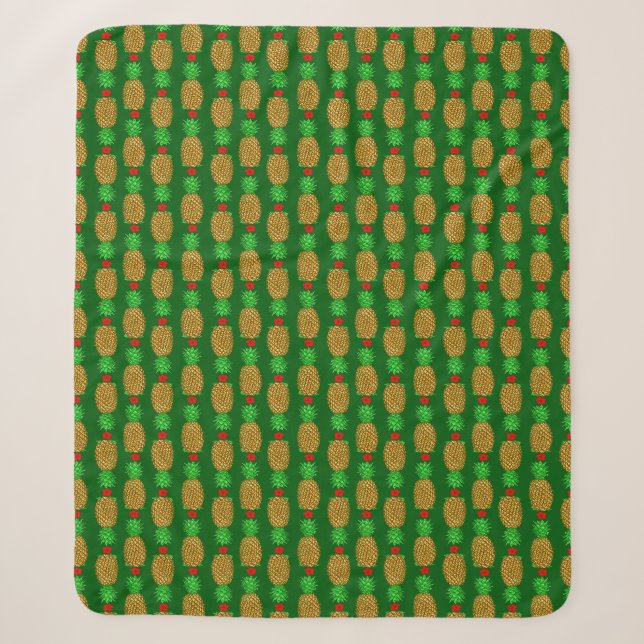 Couverture Sherpa Ananas de Noël Tropical Noël chaud Noël Gre (Devant)