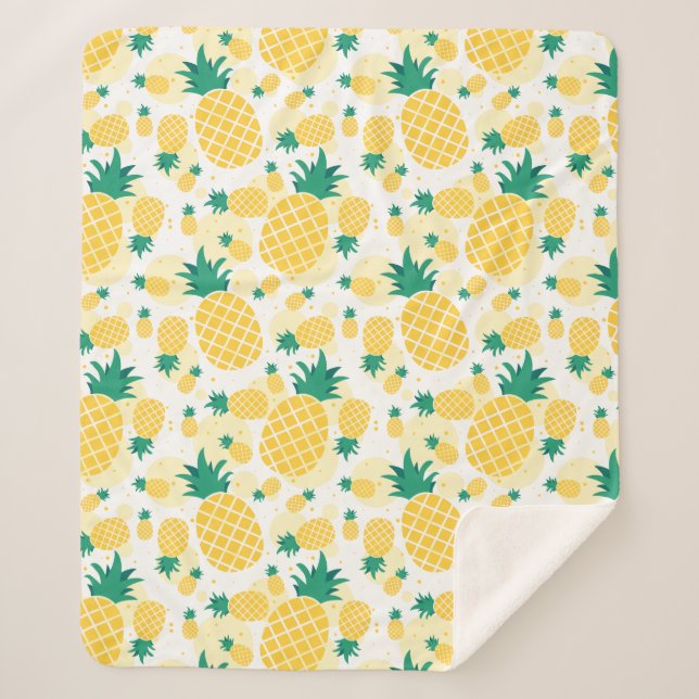 Couverture Sherpa Ananas Tropicaux Gai (Devant)