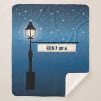 Ancien Lampadaire la Nuit & Enseigne pour Nom de F