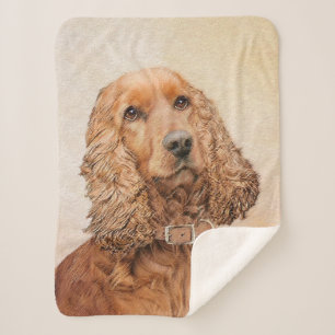 Couverture Sherpa Anglais Cocker Peinture Espagnole - Art Chien orig