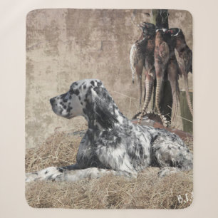 Couverture Sherpa Anglais Setter, Poster de Tapisserie de chasse de