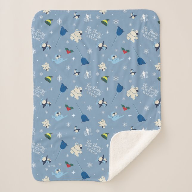 Couverture Sherpa Animal Friends "Bye Buddy" Motif d'hiver (Devant)