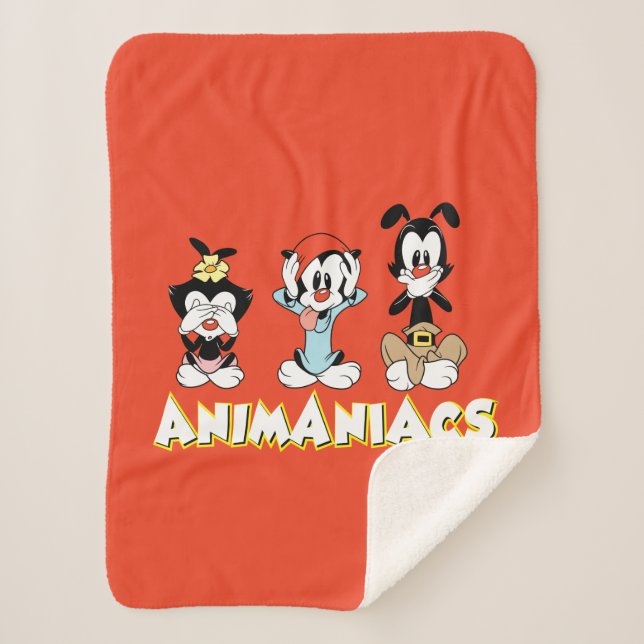 Couverture Sherpa Animaniacs | Graphique de Warner Sibings "No Evil" (Devant)